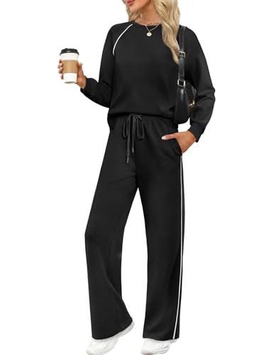 SAMPEEL Women 2 Piece Lounge Sets Sweatsuit Fall Outfits Matching Wide Leg pants Set Tracksuit Trendy Clothes2