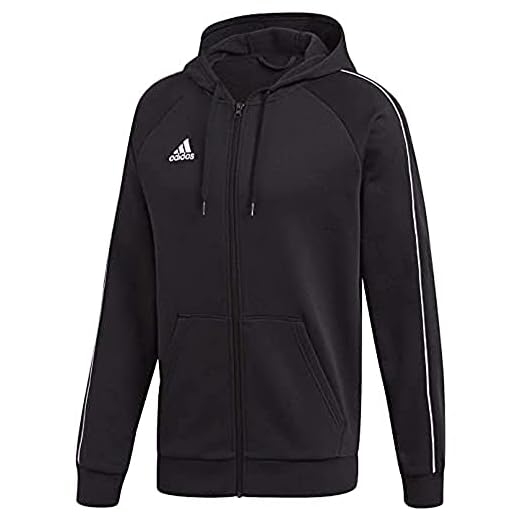adidas CORE18 FZ Hoody Sweatshirt, Hombre, Black/White, XL
