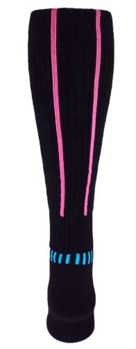 Black with Cyan and Pink APeX Fitness Knee-High Socks4