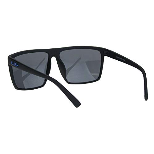 Mens Kush Classic Thin Plastic Flat Top All Black Gangster Sunglasses4