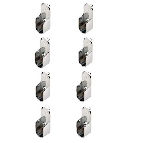 Hafele Oval Closet Rod Flange - w/Rear Facing Pins - 15 mm x 30mm - Chrome Finish (Pack of 8)