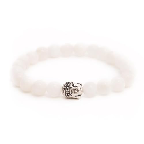 Bracelet en pierre naturelle authentique et perles Bouddha 8mm pour homme et femme