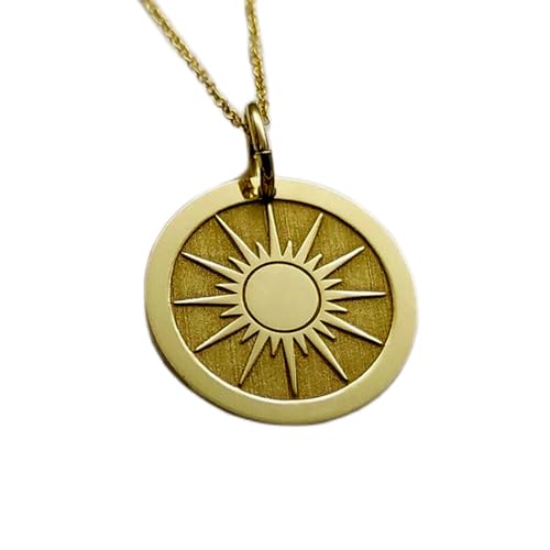 Colante de sol de plata 925 LKBEADS cadena 45 cm colgante de sol amarillo para mujer 00659