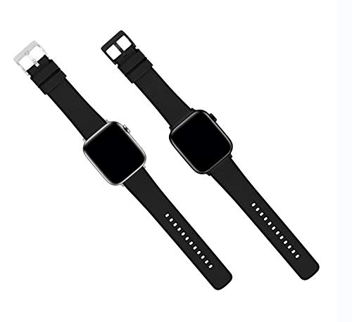 Image of BARTON WATCH BANDS - Cordura Fabric & Silicone Hybrid Watch Bands Compatible with Apple Watch Models - 1, 2, 3, 4, 5, 6, 7, 8, 9, 10, SE, Ultra & Ultra 2
