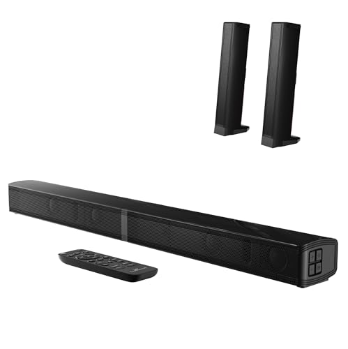 LARKSOUND 2.2 CH Soundbar for Smart TV, 2-in-1 Detachable Sound Bar for TV, Gaming Monitor, Surround Sound System, Bluetooth 5.3/HDMI-ARC/Optical/AUX Connections
