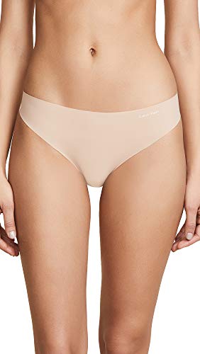 Calvin Klein Women's Invisibles Seamless Thong Panty, Light Caramel, X-Large