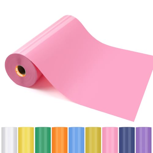 Image of guangyintong Heat Transfer Vinyl 12 inch x 55ft Pink Iron on Vinyl