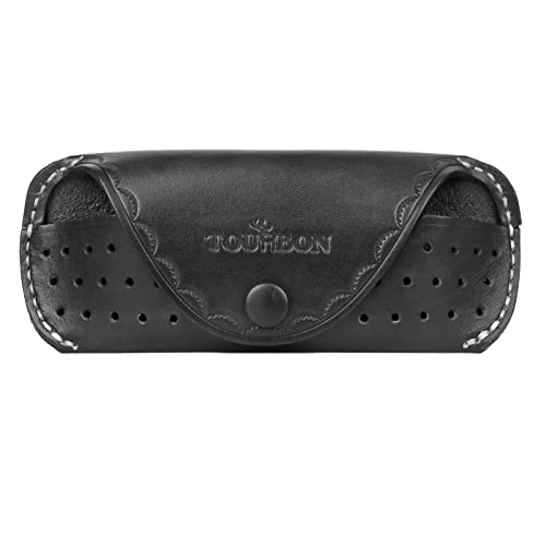 Tourbn Unisex Deluxe Leder Brillenetui Hard Reading Glasses Storage Box, Schwarz, 17*7*4cm, T-OT691LE2-BK Cover