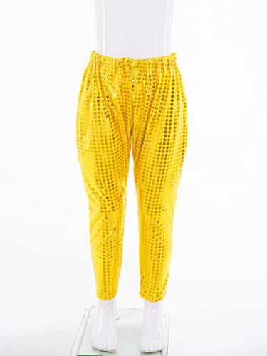 Kids Girls Boys Shiny Harem Pants Metallic Trouses High Waist Hip Hop Jazz Dancing Performance Radish Pants3