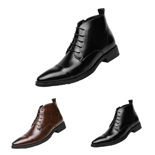 Generisch Zapatos de invierno para hombre impermeables de piel sintética para hombre, botas altas para chukkastiefel Chelsea, zapatos de trabajo, elegantes, informales, exteriores, zapatos de otoño