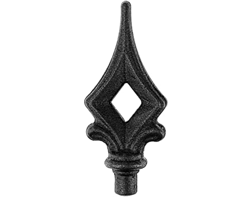 Gal Industrial 20 Stück Zaunspitze 100x45mm (HxB) | Zierspitze 12mm Alpha | Metallspitze Zaundekoration Zierelement Schmiedeeisen