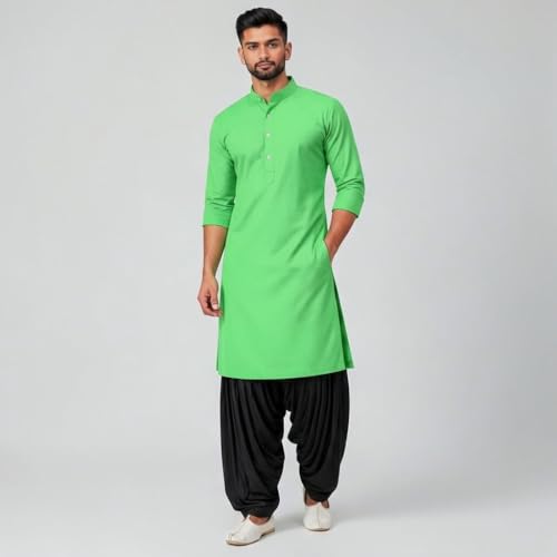 Image of Mens Pure Coton Kurta Dhoti Set | Traditional Ethnic Wear for Festive & Wedding Men's Cotton Kurta with Dhoti Set | Comfortable Ethnic Traditional Outfit Stylish Men's Cotton Kurta Dhoti Set.