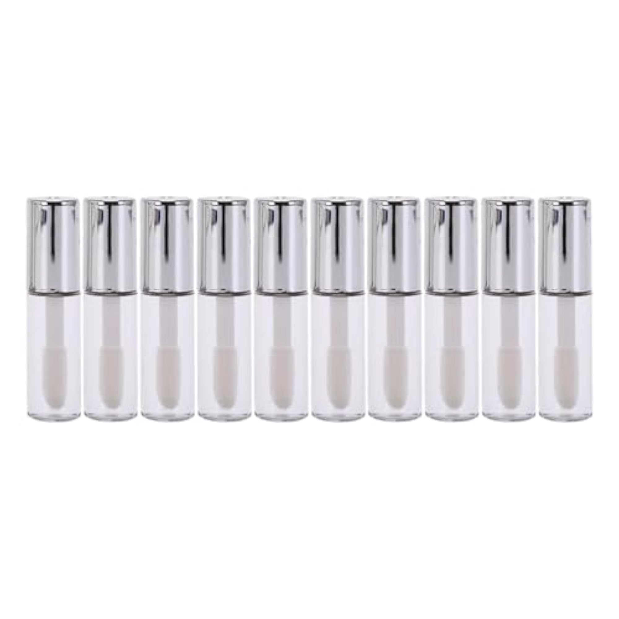 2X10Pcs Refillable Transparent Lip Gloss Bottles for Women & Girls
