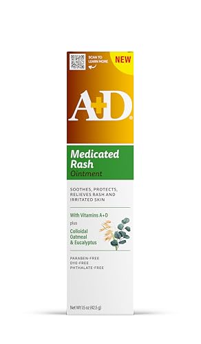 A+D Medicated Rash Ointment 1.5 oz– Relieves Rash & Skin Irritated Skin from Poison Ivy, Eczema, Beard, Bikini, Dry Skin, Chapped Skin, bug bites. Made with Colloidal Oatmeal