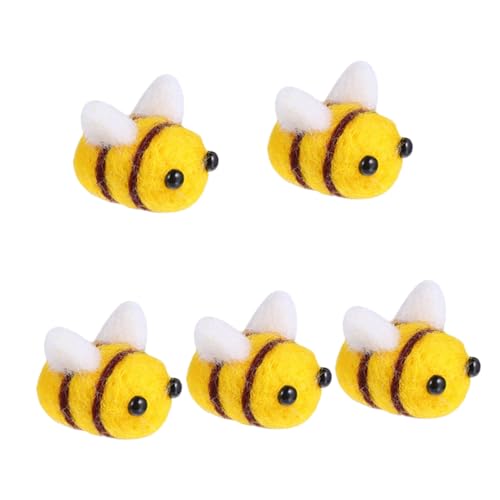 Gatuida 5 piezas Colgantes de Abeja de Fieltro de Lana para Manualidades DIY Pequeñas Abejas para Decoración de Disfraces Ropa y Accesorios Hechos Mano