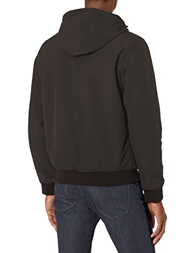 Image of Tommy Hilfiger Men's Soft Shell Fashion Bomber With Contrast Bib and Hood