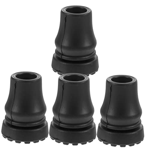 SUPVOX 4Pcs Trekking Pole Foot Covers Skid Trekking Pole Tip Protectors for Hiking Inner Tips Durable Walking Cane Tips for Enhanced Grip and Stability