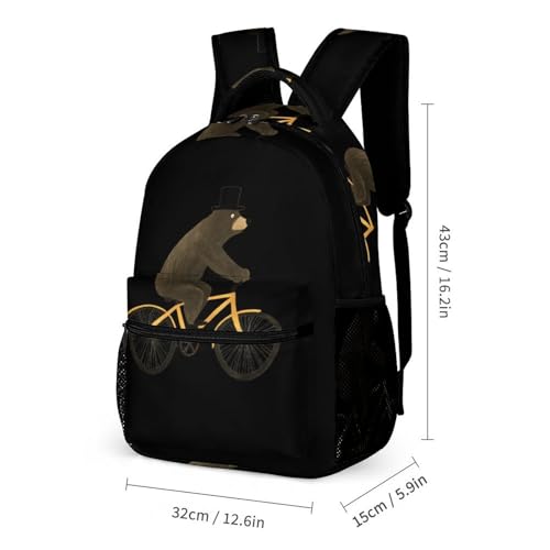 Brown Bear Rider Cute Backpacks Set Lightweight Lunch Bag Aesthetic Pencil Cases for Travel Work2