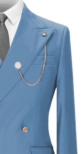 Men's 2 Piece Slim Fit Suit Two Button Fashion Prom Tuxedos for Men Casual Business Jacket & Pants3