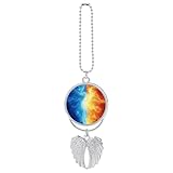Blue and Orange Hues Abstract Car Hanging Pendant Car Interior Decoration Rearview Mirror Charms Ornaments