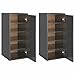 Festnjght 2X Mueble Zapatero con Puertas y 5 Estantes Zapateros de Pasillo Moderno Zapatero de Pared Armario de Zapatosde Aglomerado - Gris Brillante 32 x 35 x 70 cm
