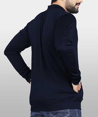 Image of FIBREZA Men Solid Polyester Sports Jacket Long Sleeves Full Zip with Pocket Gym, Running & Travel Upper Wear