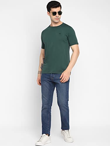 Image of Allen Cooper Men's Super Combed Cotton Rich Solid Round Neck Half Sleeve T-Shirt