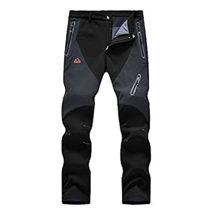 YSENTO Men’s Fleece Lined Ski Snow Pants Winter Waterproof Softshell Insulated Hiking Cargo Pants