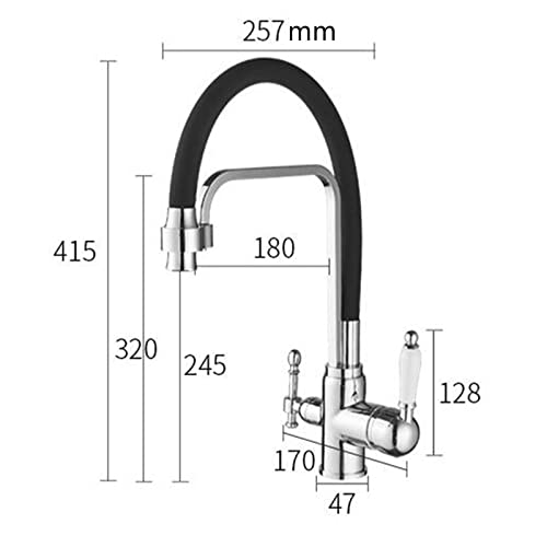 Robinet cuisine 3 voies pour évier de cuisine avec eau chaude - 4