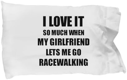 EzGift Racewalking Pillowcase Funny Gift Idea for Boyfriend I Love It When My Girlfriend Lets Me Novelty Gag Sport Lover Joke Pillow Cover Case Set image 3