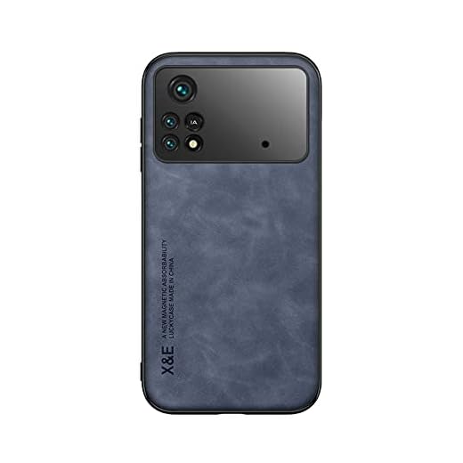 Kepuch Silklike Capa para Xiaomi Poco M4 Pro 4G - Case Placa de Metal Embutida para Xiaomi Poco M4 Pro 4G - Azul
