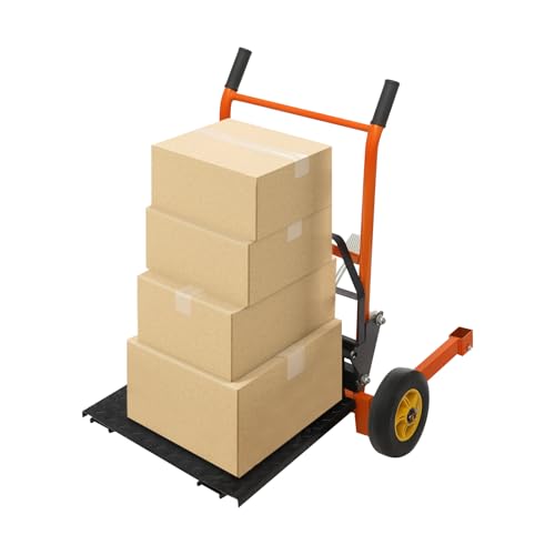 Adjustable Hydraulic Pallet Stacker Truck | 441lbs Heavy Duty Lift Winch Dolly | 15.7