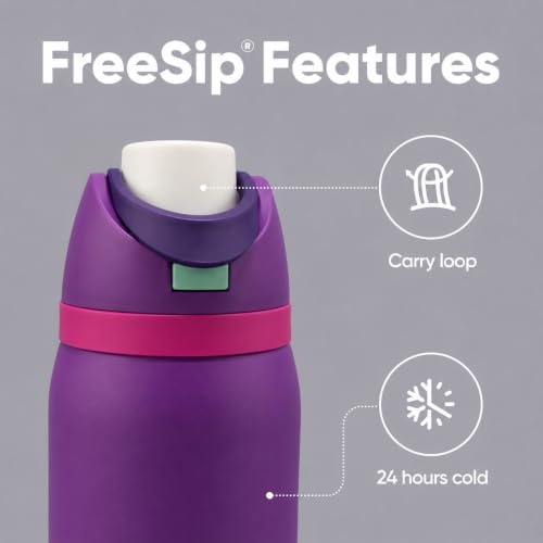 Image of HomeCloud 1200ML Stainless Steel Water Bottle - Double-Wall Vacuum Insulated, Leakproof Straw Lid, BPA-Free Reusable Travel Flask with Two-Way Spout for Gym, Office & Outdoor Use (S Purple)