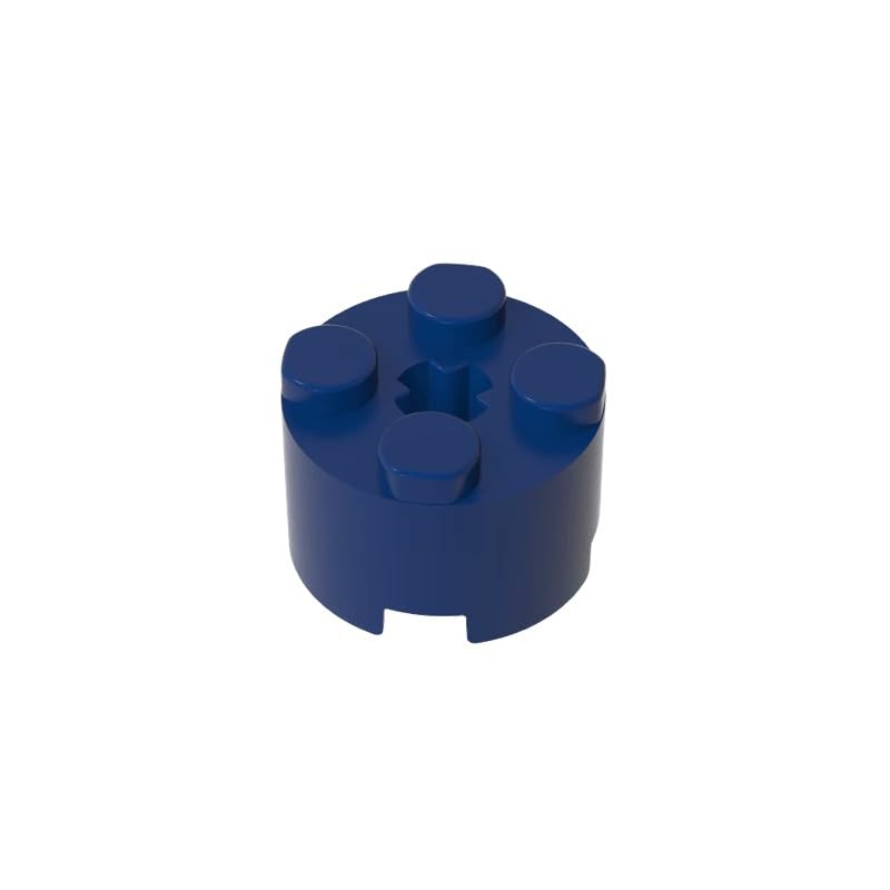 Gobricks 6143 Round Brick Brick Round 2x2 with Axle Hole 50 Pieces GDS-607 Compatible with Lego Building Blocks Color:Dark Blue — image 1