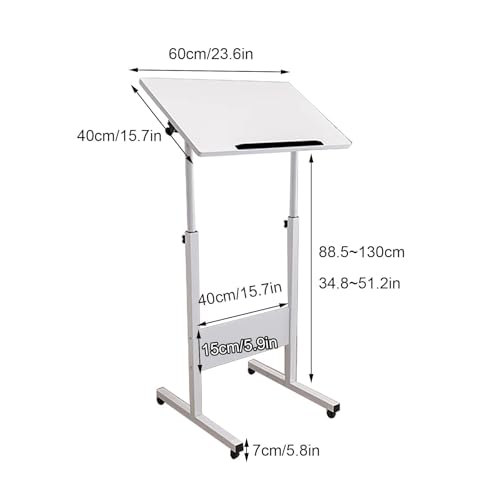 Atril portátil con estante ajustable y ruedas de diseño compacto negro 2