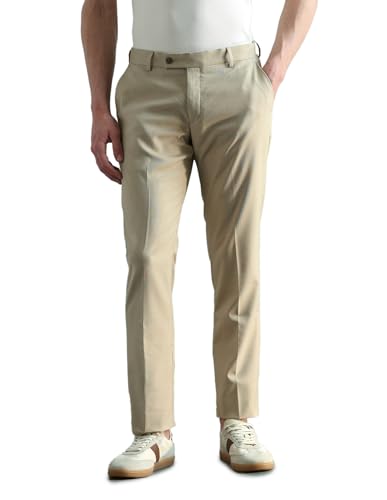 Image of Arrow Men's Tapered fit Textured Trousers