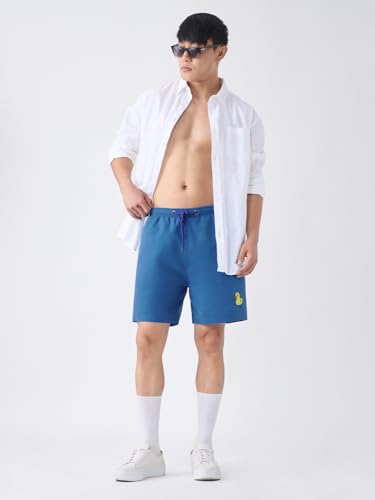 Image of The Souled Store Swin Shorts: Men and Boys Drawstring Waist Polyester Regular Fit Quick-Dry Lightweight Swim Shorts