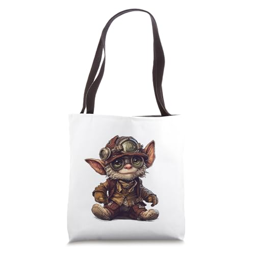 Goblin in steampunk mechanical gear, vibrant Goblin Tote Bag