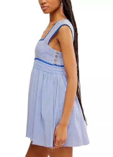 Womens Floral Lace Halter Mini Dress Elastic Corset Square Neck Sleeveless Flowy Ruched Dresses3