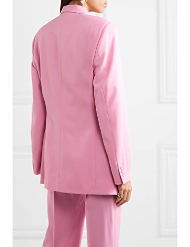 Womens Suit 2 Pieces Set Regular Style Notch Lapel Double Breasted Blazer Lady Set Work Suits (Blazer+Pants)4