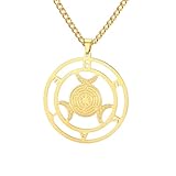 UNIFT Hekate-Rad-Halskette für Männer und Frauen aus Edelstahl mit magischem Symbol, Hekate-Rad-Anhänger, Wicca- und Heiden-Schmuck, Amulett, Geschenk (gold)