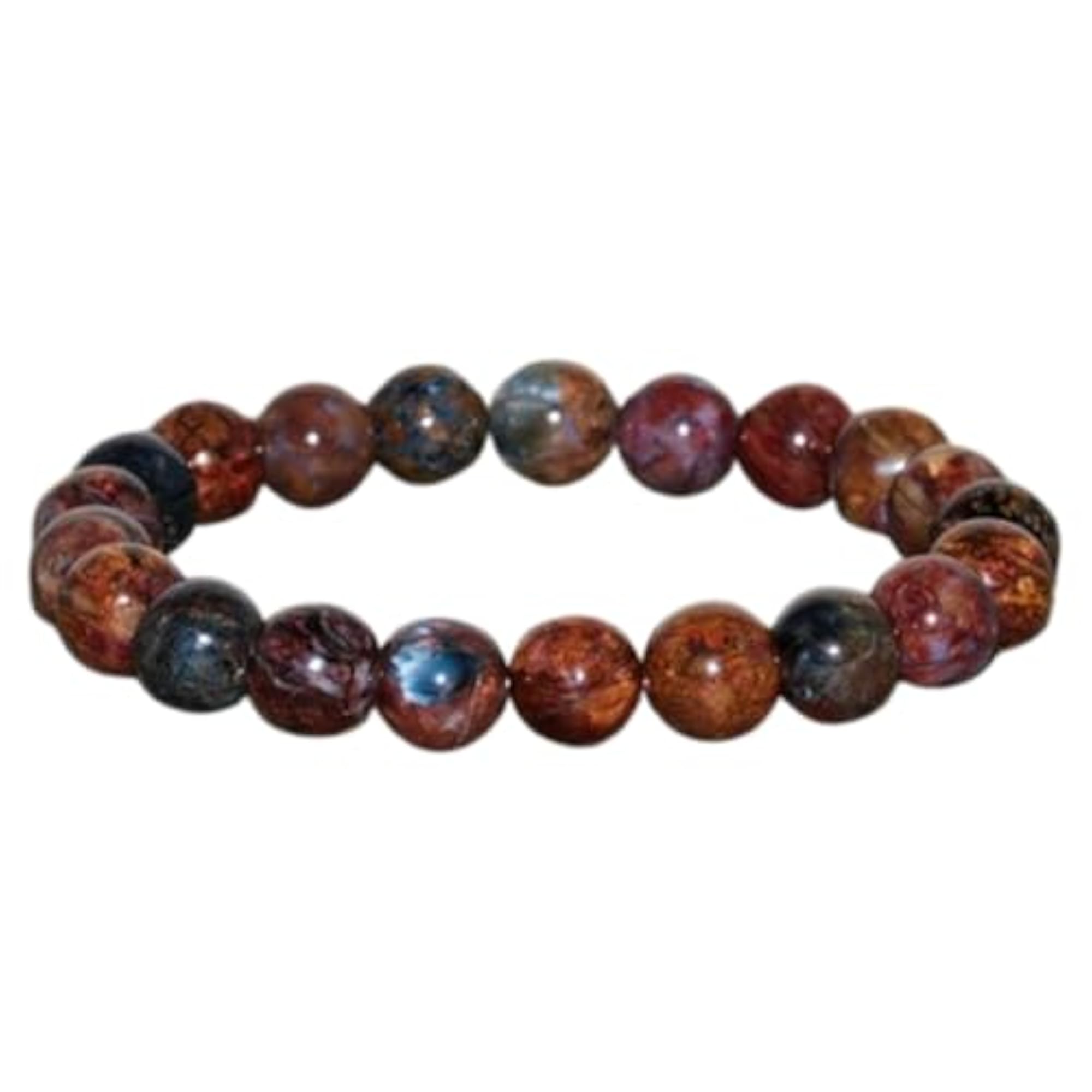 Natural Pietersite 10mm Round Smooth Cut Beads Stretch Bracelet, Unisex