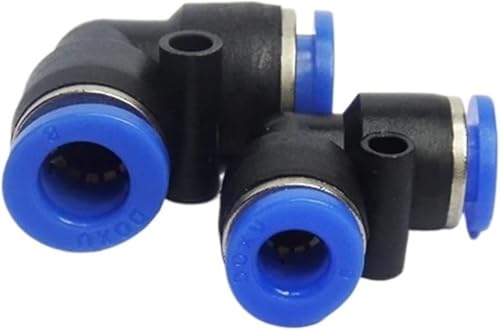 Hose Elbow Pipe Connector, Adapter Fittings, 10PC Brass Pneumatic L-Shape 4-16mm Quick Connect Adapters (BSPP Thread) For Industrial Use(Pv10)