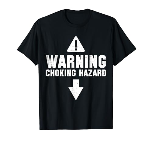 Warning Choking Hazard disfarce Funny Easy Halloween ideia t-shirt, Preto, S