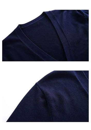 Mens Cardigan Sweater Casual V Neck Long Sleeve Solid Color Knit Sweater Cardigan4