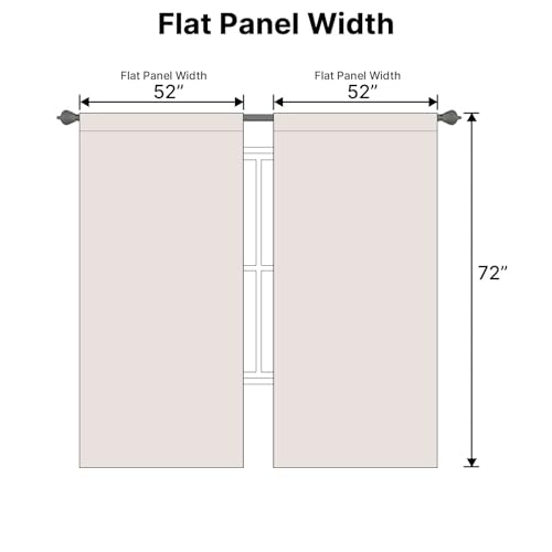 Image of H.VERSAILTEX Blackout Curtains Thermal Insulated Window Treatment Panels Room Darkening Blackout Drapes for Living Room Back Tab /Rod Pocket Bedroom Draperies, 52 x 72 Inch, Stone, 2 Panels