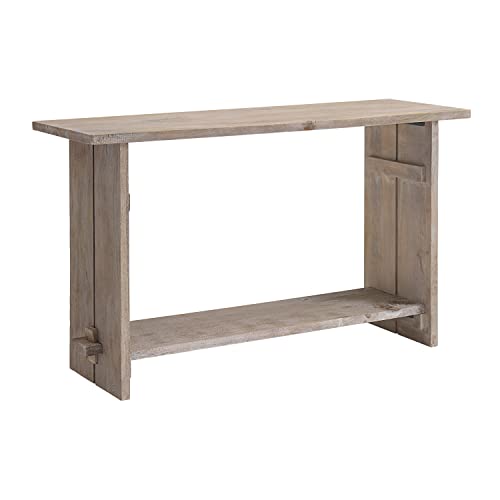 Castleton Mango Wood Console Table, 52 in. W Entryway Table with Dual Shelf Storage, Driftwood Finish, Ideal for Mudroom, Hallway, or Living Room - Image 4