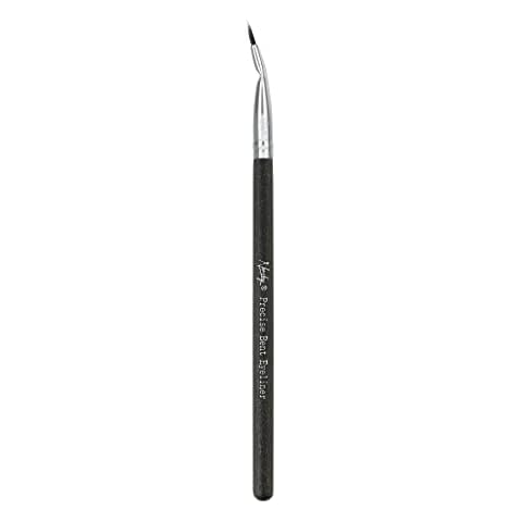 Nanshy Precise Bent Eye Liner Brush - Thin Angled Eyeliner Brush with Small Fine Point Tip for Dry or Gel Eyeliner Application - Angle Eye Makeup Brush Tool - Vegan & Cruelty-Free - Black Cover