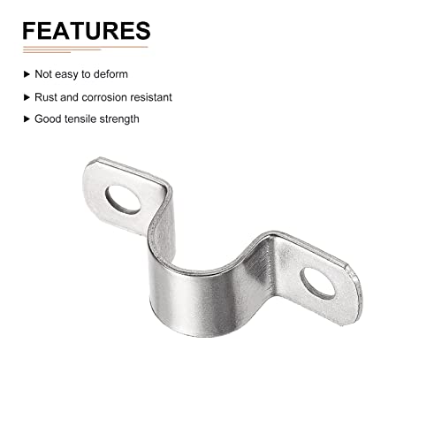 DTGN 20mm(W) Two Hole Strap, 4Pack, Good for Industrial 20mm Dia Pipe Fixing, 304 Stainless Steel Rigid Pipe Strap Clamp - Image 3