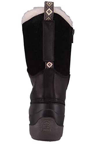 Kamik W Simona Schwarz - Wasserdichter Warmer Damen Leder Winterstiefel, Größe EU 41 - Farbe Black